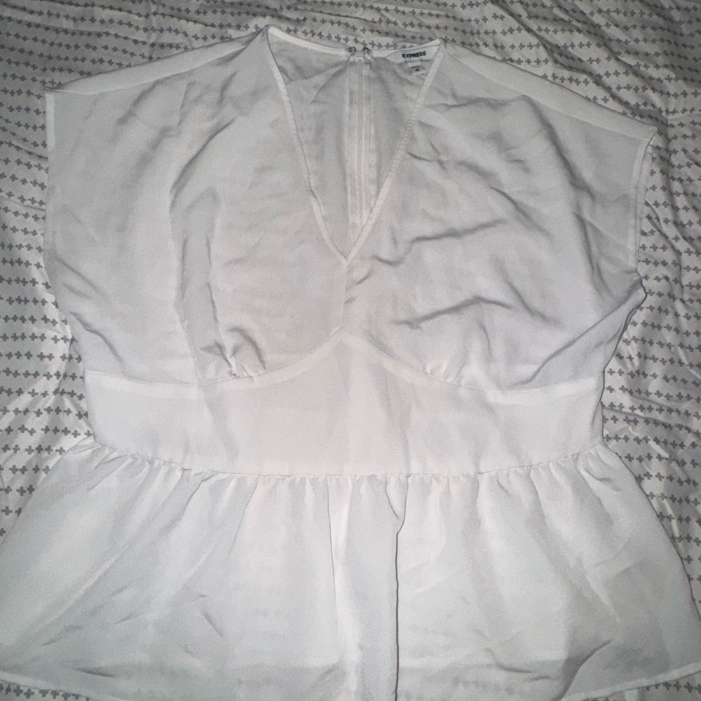 Express White Peplum Blouse